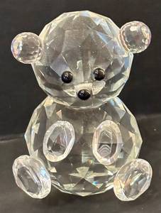 DR - Crystal Teddy Bear Figurine - Faceted Crystal