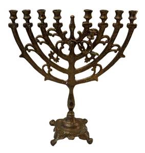 DR - Vintage Brass Hanukkah Menorah