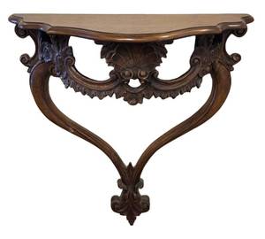DR - Vintage Carved Wooden Wall-Mount Console Table