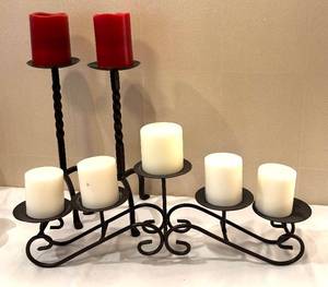 DR - Wrought Iron Candelabra and Candle Holders