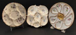 DR - Three Porcelain Oyster Plates by Haviland Limoges of France, Altrohlau of Austria and More