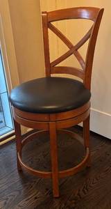 DR - Wooden Swivel Bar Stool with X-Back