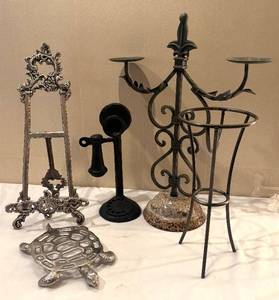 DR - Decorative Metal Candle Holders, Frame Stand & Turtle Trivet