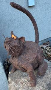 FY - Cast Iron Cat Statue - Outdoor Garden Decor