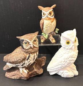 C4 - Owl Figurines Trio by Homco and More