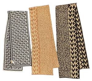 LR - Michael Kors Scarves Lot of 3 - Monogram & Leopard Prints