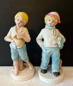 LR - Porcelain Figurines - Two 6 in Tall Children Figures (Lot of 2)