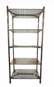 LR - Silver & Glass Etagere Shelving Unit
