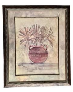 LR - Pottery Vase with Flowers Framed Wall Art