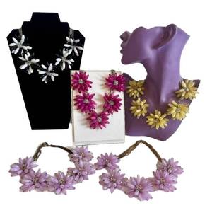 Floral Fashion Necklaces - 16 in Each, Set of 5