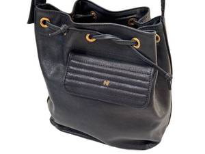 Nina Ricci Paris Leather Handbag - Black - Vintage - Made in France