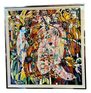 Blossoming Flowers by Tie Feng Jiang - Framed Abstract Floral Artwork, Vibrant Colors