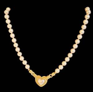 Majorica Sterling Necklace - Heart Pendant, 17.5 in