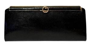 Gucci Leather Clutch - Black Crocodile-Embossed, Made in Italy