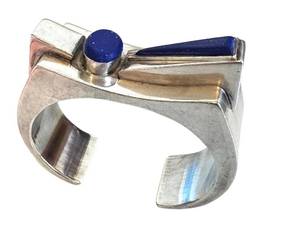 Chester Naz Sterling Silver Lapis Cuff Bracelet
