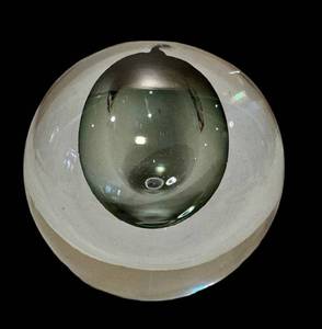 Artisan Hand-Blown Glass Paperweight - Signed Sommerso