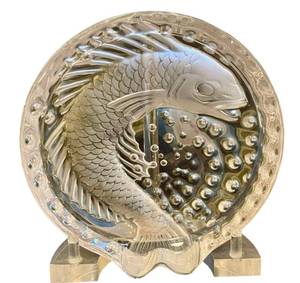 Lalique Concarneau Koi Fish Crystal Ashtray