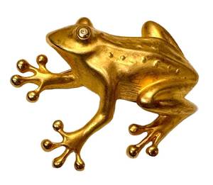 Doreen Ryan Gold Tone Frog Brooch
