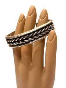 Cuff Bracelet - Vintage Sterling Silver, Twisted Rope