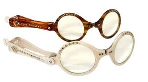 CLS - Vintage Folding Lorgnettes Rhinestone-Embellished Opera Glasses (Lot of 2)