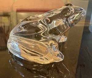 C5 - Baccarat Crystal Frog Figurine - Made in France