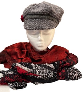 MB - La Fenice Wool Knit Hat with Calvin Klein Scarf & Snake-Print Scarf Set (Lot of 3)