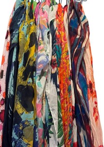 MB - Assorted Colorful Scarves - Multicolor Patterns & Styles, Hangers Not Included