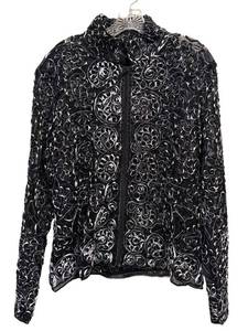 FCL - Damee, Inc. Lace Zip-Up Jacket XL - Black & White Embroidered