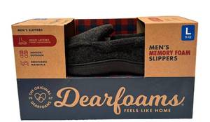 MB - Dearfoams Mens Memory Foam Slippers - Size L 11-12