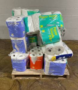 lot 65 image: PALLET OF Opened Toilet Paper
