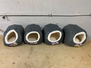 lot 83 image: LOT OF 4 Boots & Barkley Pet Cave Dog & Cat Bed - XS - Gray 16 Inches (L), 10.24 Inches (H) x 12 Inches (W)