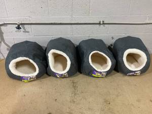 lot 84 image: LOT OF 4 Boots & Barkley Pet Cave Dog & Cat Bed - XS - Gray 16 Inches (L), 10.24 Inches (H) x 12 Inches (W)