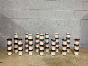 lot 222 image: LOT OF 47 Mrs. Meyers Soy Candles (8 Missing Lids)