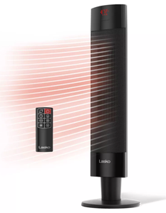 lot 86 image: Lasko Ceramic Pedestal Heater with Remote Control 1500W, Adjustable Thermostat, Portable, LED Display, ETL Listed