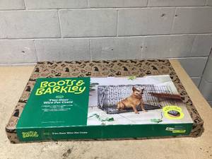 lot 135 image: Boots & Barkley Wire Collapsible Dog Crate - L - Black - 36 Inches (L), 25 Inches (H) x 23 Inches (W) (Used)