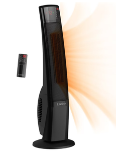 lot 51 image: Lasko Ultra Ceramic Tower Heater Indoor Space Heater with Remote, Adjustable Thermostat, 1500W, Black, ETL Listed