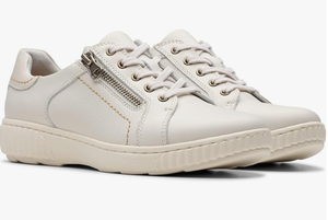 Clarks Womens Caroline Janna Leather Side Zip Fashion Sneaker Size 9