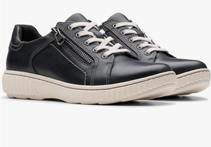 Clarks Womens Caroline Janna Leather Side Zip Fashion Sneaker Size 8