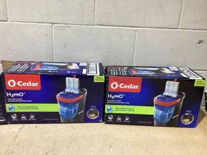 lot 156 image: LOT OF 2 O-Cedar H2prO Flat Mop System (Missing Mop Cloths)