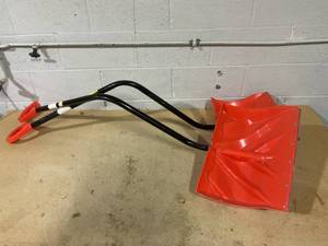 lot 59 image: LOT OF 2 Bigfoot 37 in. Metal Handle Plastic Snow Shovel with 18.5 in. Metal Edge Blade (Used)