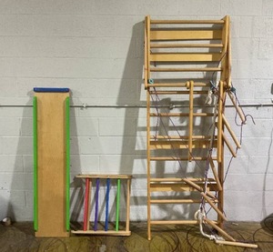 Sportbaby Wooden Swedish Ladder, Wall Bars for Kids, Wood Stall Bar Sport, Gym Gymnastic, Climbing Kids, Indoor Children Playground