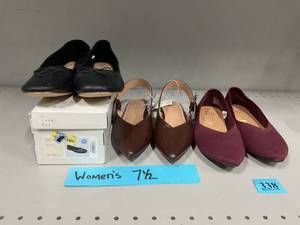 LOT OF 3 Womens Flats Size 7.5 (New & Slightly Used)