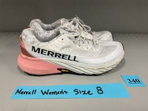 Merrell Agility Peak 5 Trail Running Shoes for Ladies - WhiteSoft Coral Size 8 (Used)