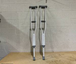 lot 223 image: PremierPro Underarm Crutches Adult 5 Foot 1 Inch to 5 Foot 8 Inch User Height Aluminum Frame 300 lbs. Weight Capacity