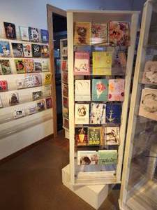 lot 1068 image: Plastic Retail Display Greeting Card Rack with Clear Plastic Shelves 21 x 21 x 70