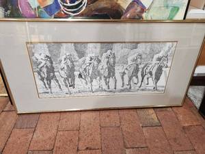 lot 1111 image: Point of Art Framed Wall Art  Pointillism style  by Bob Biondich