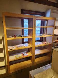 lot 1025 image: Lot of (2) Custom Made Solid Maple Wood Book Cases with (5) Adjustable Shelves 35 x 17 x 6
