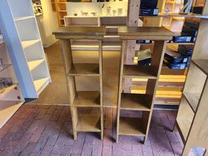 lot 1045 image: Lot of (2) Wooden Book Cases 3-shelf 14 x 10 x 42