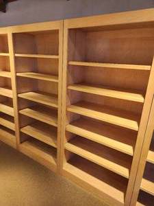 Lot of (2) Custom Made Solid Maple Wood Book Cases with (5) Adjustable Shelves 35 x 17 x 6