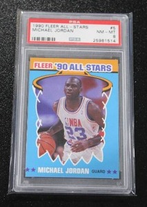 1990-91 Fleer All Stars Michael Jordan #5 PSA 8